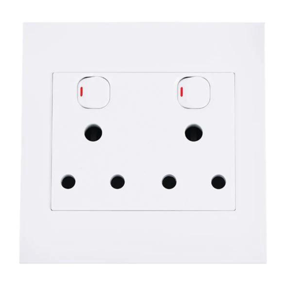 DOUBLE WALL SWITCHED SOCKET 2X16A